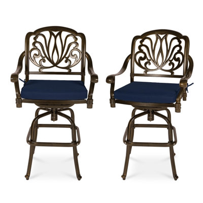 Ghugas 28" Patio Bar Stool with Cushion