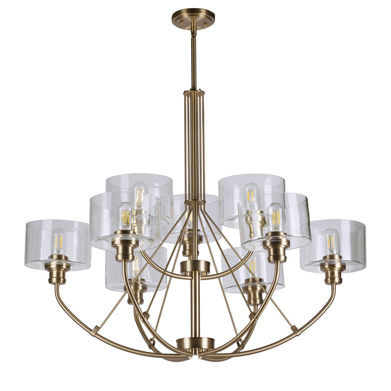 Dowding 9 - Light Dimmable Tiered Chandelier, Soft Gold