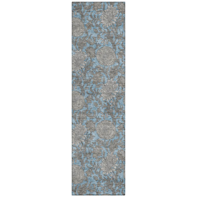 Washable Floral Indoor / Outdoor Rug