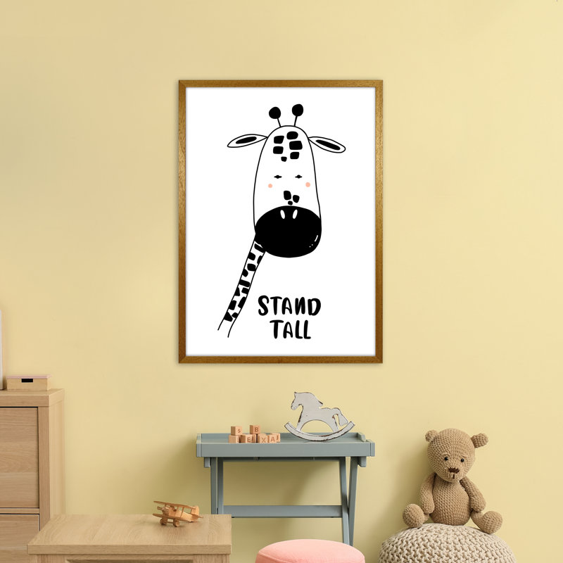 Giraffe by Miniofmine - Print, Brown Framed, 88cm H x 64cm W x 3cm D