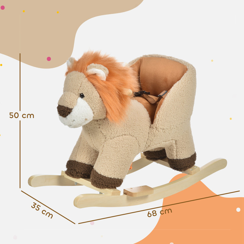 Pacific Baby Rocking Horse with Sound Seat Belt for 18-36 Months Brown