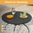47" Round Metal Outdoor Patio Dining Table For 4, All-Weather Slatted Outdoor Table With Umbrella Hole-1386909142-1386909136