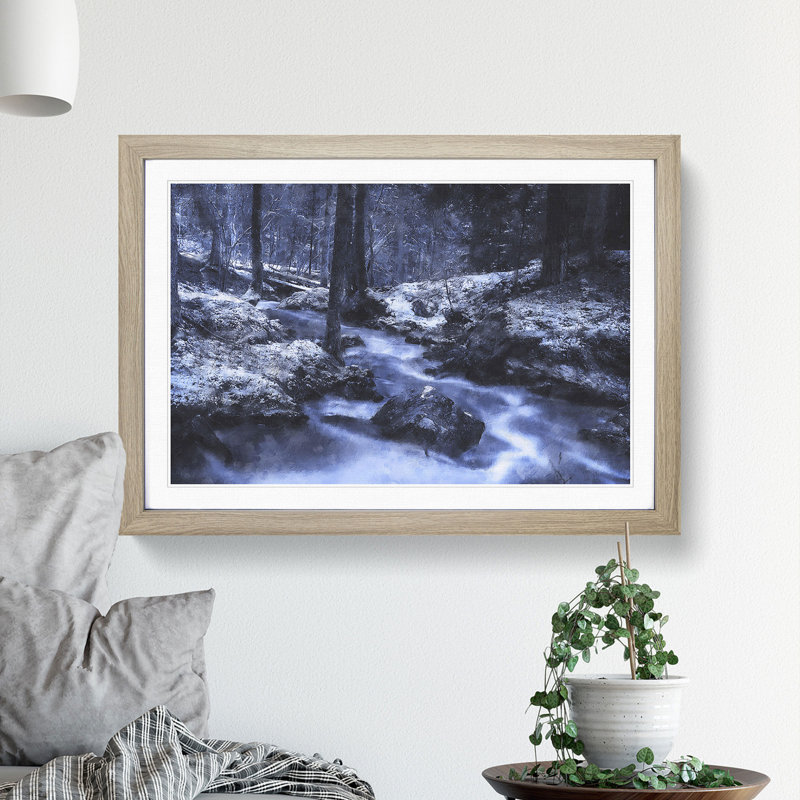 Forest Stream Vol.1 - Framed Print, 27cm H x 36cm W x 2cm D, Oak Framed