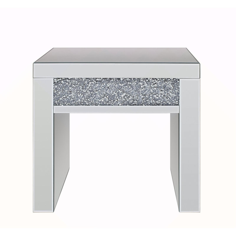 Mirrored & Faux Diamonds End Table