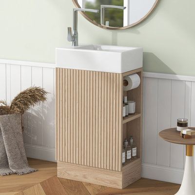 Meuble-lavabo 18,6 po avec lavabo en céramique
