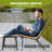 2-piece Patio All-weather PVC-coated polyester Lounge Chair With Ottoman, Brown