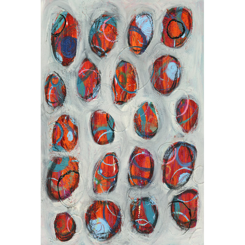 Abstract Circles I by Regina Moore - Painting, 30cm H x 20cm W, Wrapped Canvas