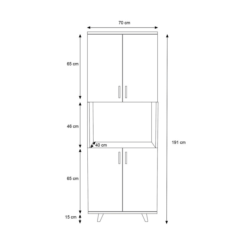 Argusville 70cm W Manufactured Wood Shelving Unit, Oak/White