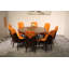 Vogue Lux Orange 61" Round Dining Set-1129307979-1114363436-1114363435