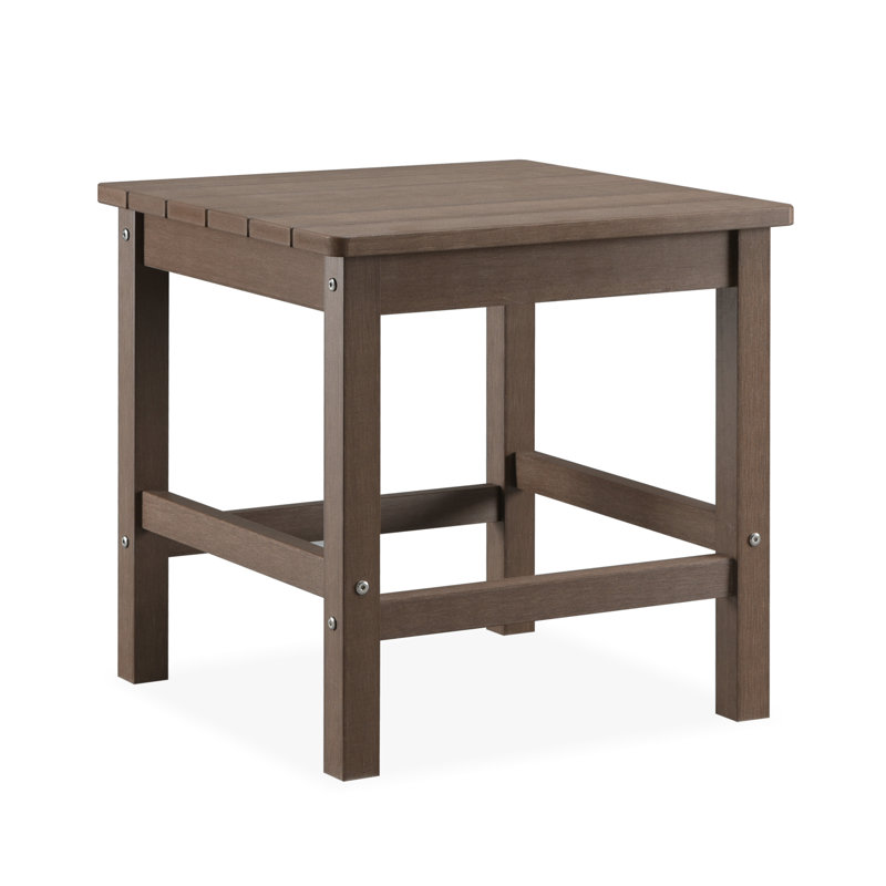 Table d'appoint pour l'extérieur HDPS l 19,6 po avec support de 250 lb résistant aux intempéries Convient aux patios et aux porches, brun