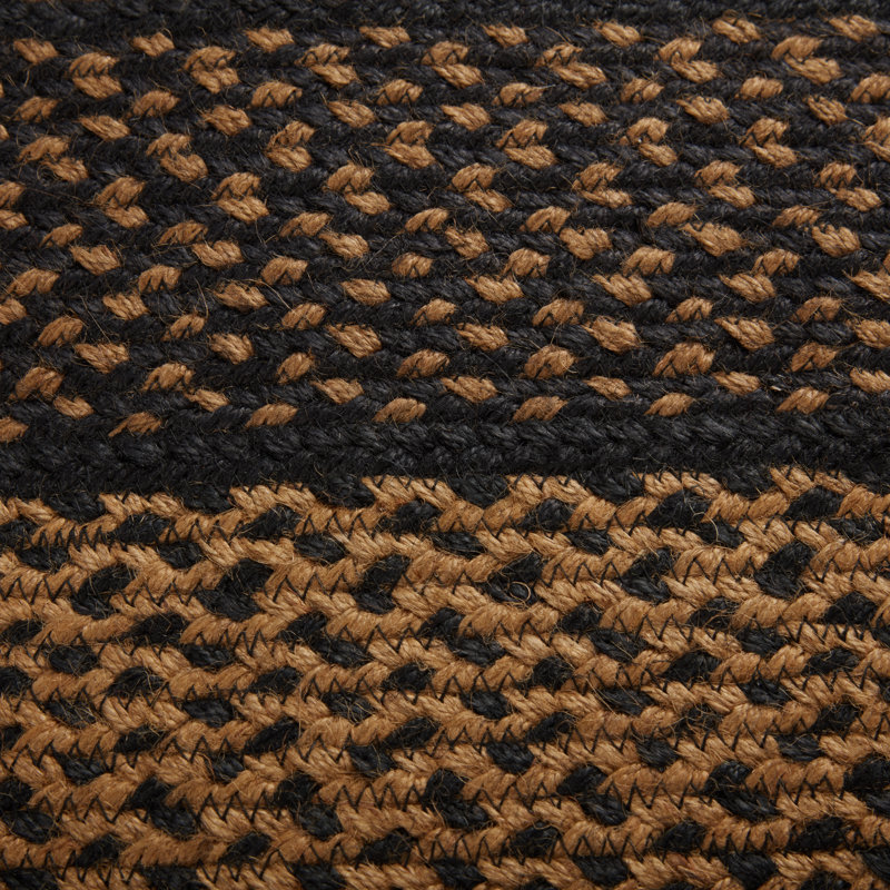 Tapis noir / brun clair à motif géométrique tressé Anzla