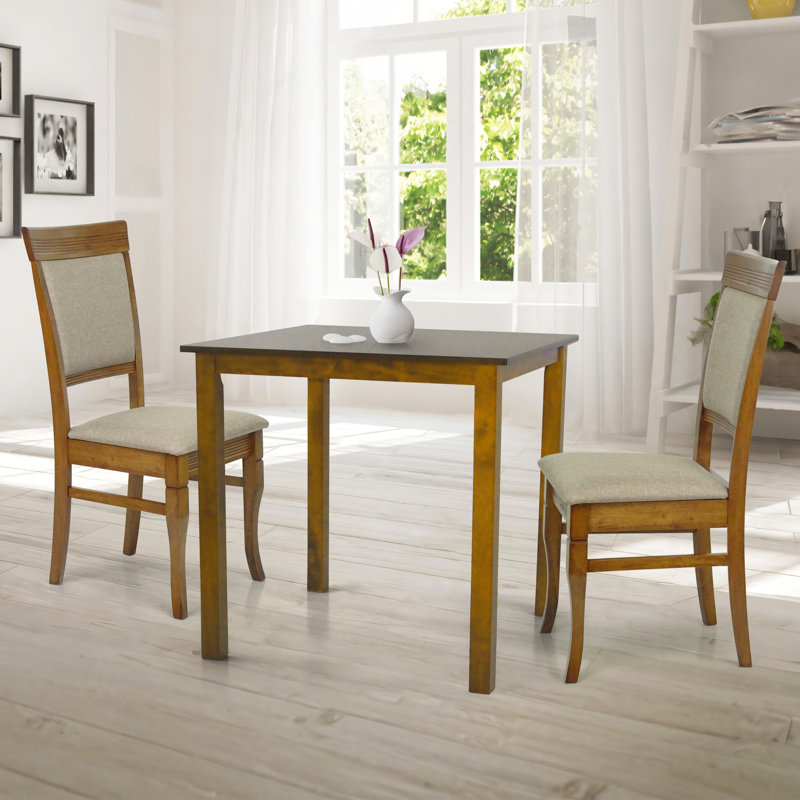 2 - Person Four Leg Dining Set, Brown/Beige
