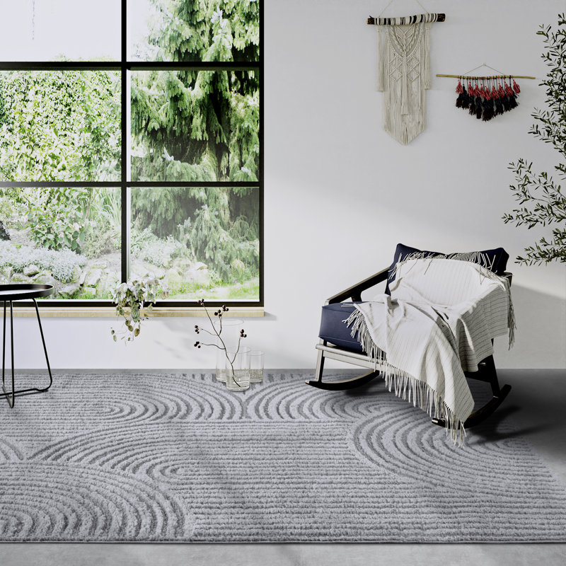 Gallery Geometric Machine Woven Light Grey Area Rug, Rectangular 160 x 235cm