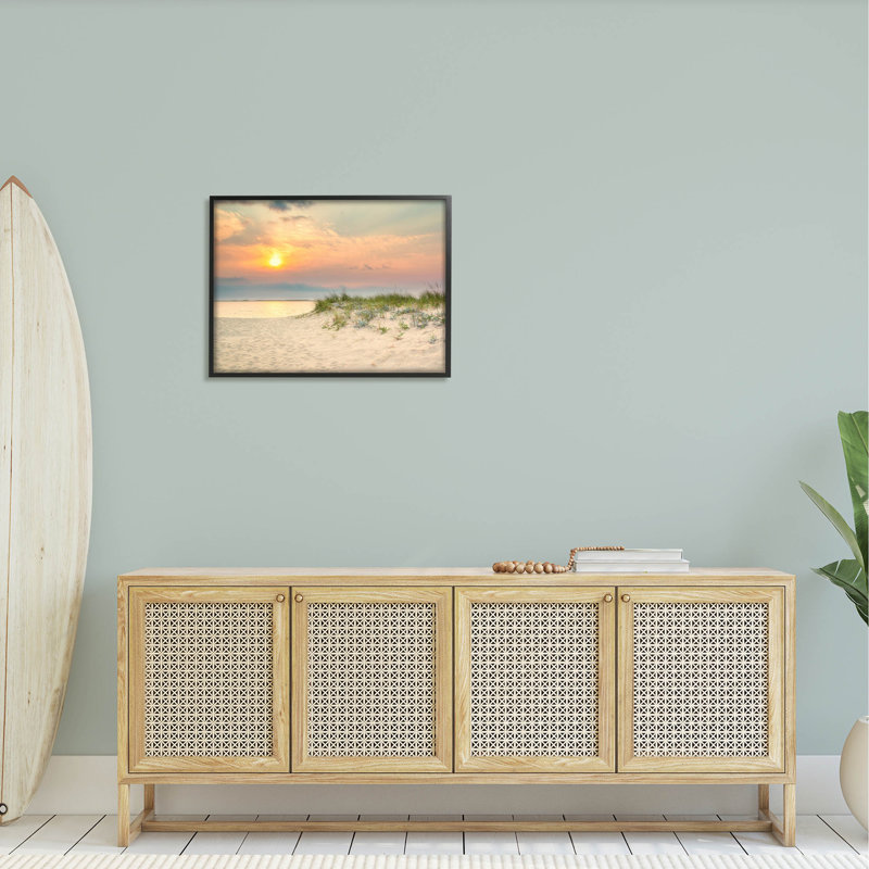 Soleil levant, bord de mer, giclée matinale par Brooke T. Ryan, H 24 po x l 30 po x P 1,5 po, Giclée encadrée noir minuit