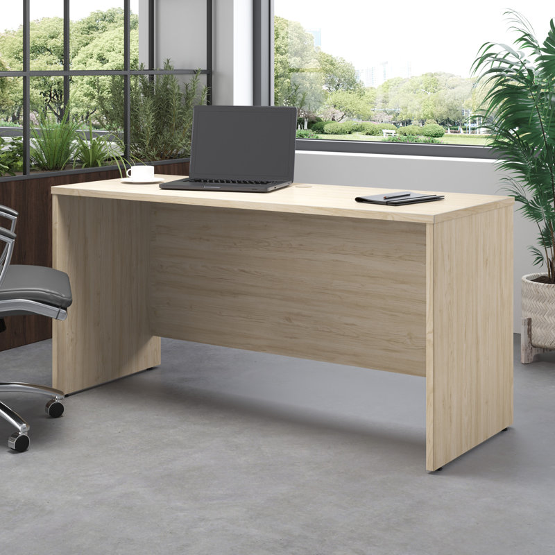 Studio C Computer Desk, 29.84" H x 59.45" W x 23.35" D, Natural Elm