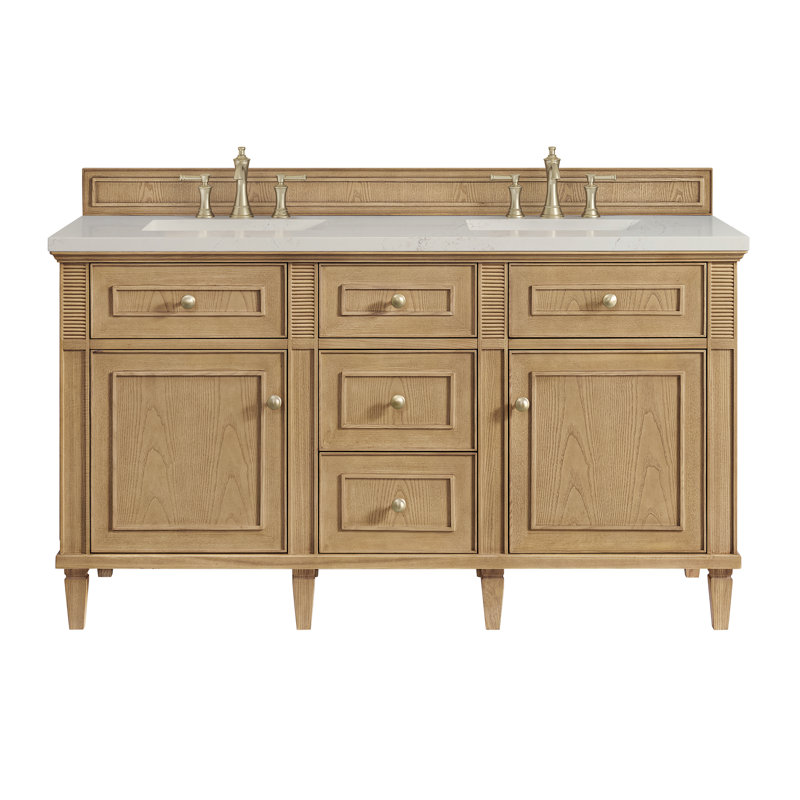 Lorelai 60 in. Double Vanity, Light Natural Oak, Siberian