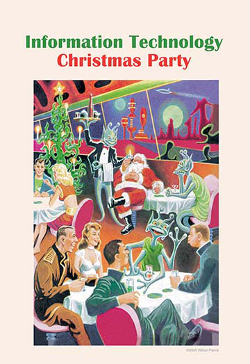 « christmas party » par wilbur pierce, affiche rétro