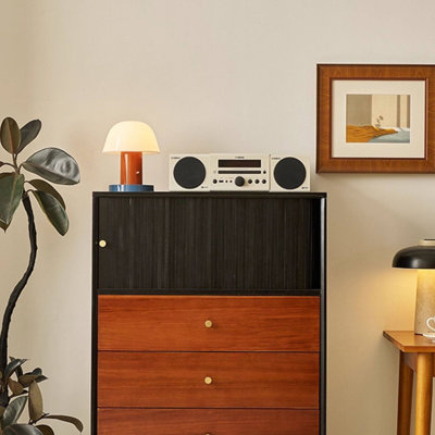 Retro Black And Brown Decorative Storage Cabinet