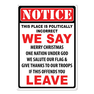 Tin Sign 12in x 17in-Politically Incorrect