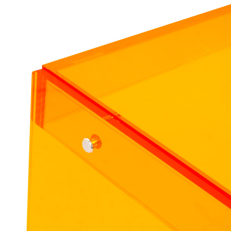 Table basse en acrylique 31,5 po Modern, Orange
