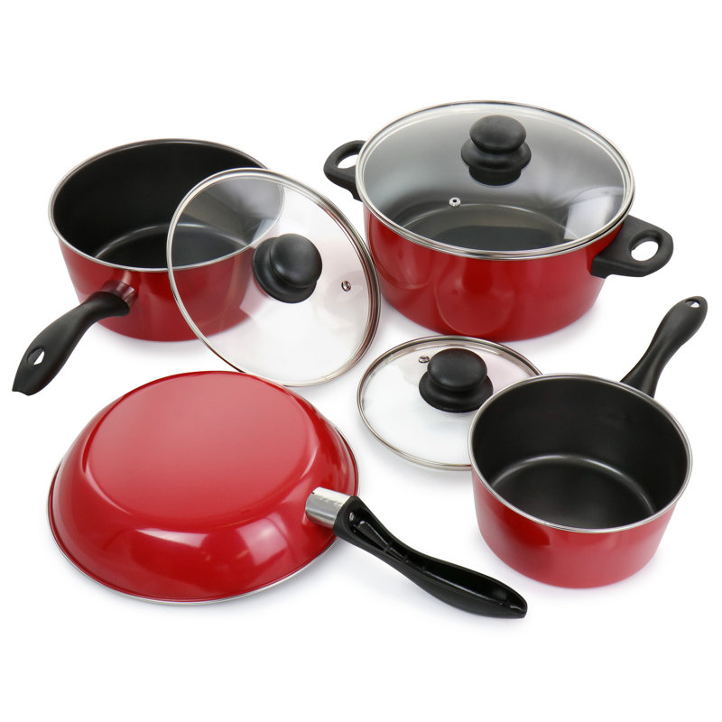 Batterie de cuisine antiadhésive en acier au carbone 7 pièces Gibson Home Armada
