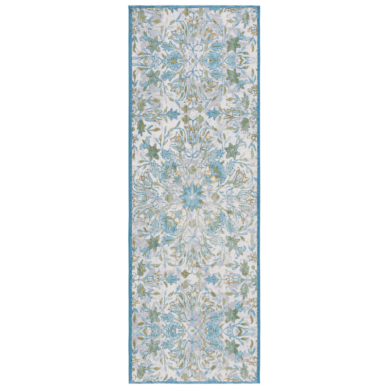 Tapis d'intérieur / extérieur à motif floral Barbados 500 Performance, Tapis de couloir 2 pi 8 po x 10 pi 5 po