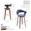 Fish 72cm Swivel Fabric Mid-Century Bar Stool-20031150