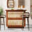 47.24 Inches Farmhouse Caramel Brown Rattan Home Bar Unit, 4-Tier Liquor Cabinet With Stemware Racks For Living Room