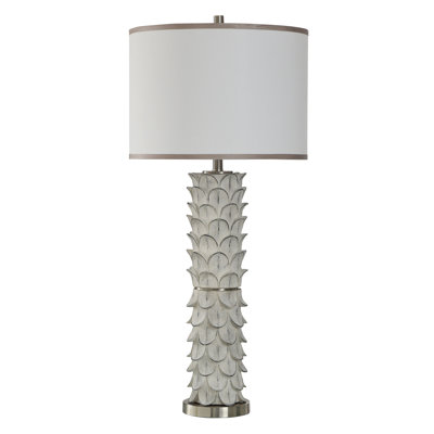 Transitional Twin Pull Table Lamp - Tallulah White - White Shade