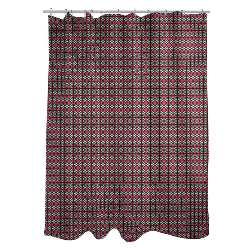 Rideau double double géométrique, Red Geometric III