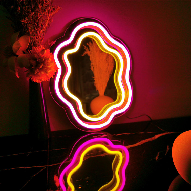 Creative Irregular Acrylic Mirror LED Light Box Special Luminous Logo Sign
