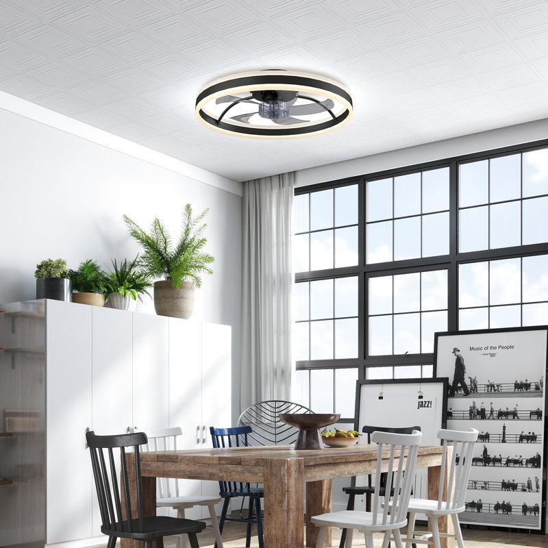 50cm Ceiling Fan with LED Lights, Black