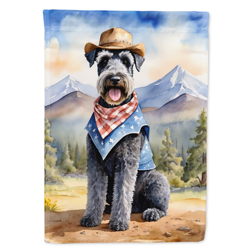 Drapeau Cowboy Welcome Garden, Kerry Blue Terrier