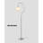Mid-century style glass and iron floor lamp