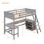 Lit mezzanine simple avec tablettes et bureau, lit mezzanine en bois avec bureau-2104906673-2104906672