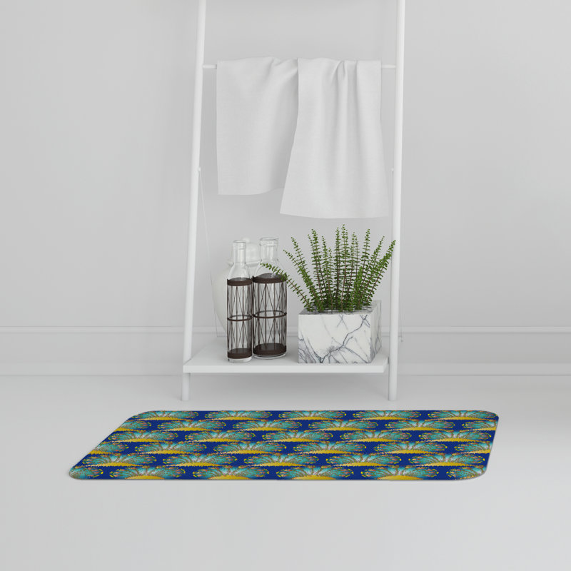Aivry Memory Foam Non-Slip Bath Rug, Floral 15