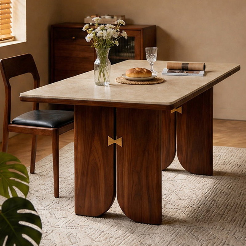 Bureau rétro et durable en bois de noyer fritté, H 29,52 po x l 55,11 po x P 27,55 po