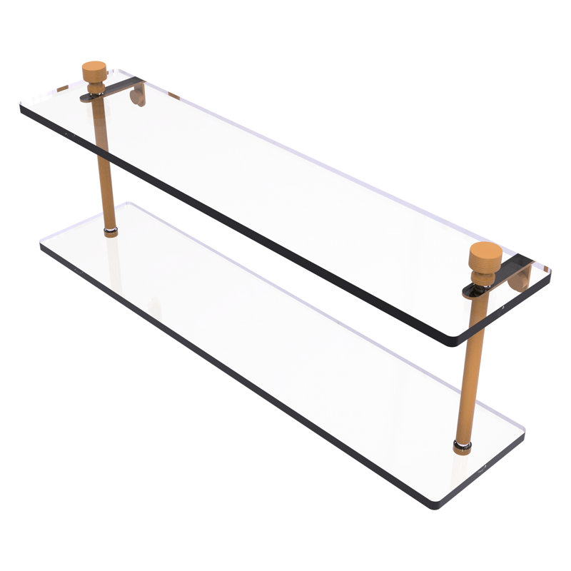 Foxtrot 2 Piece Floating Shelf, 8" H x 22" W x 5" D, Golden Yellow