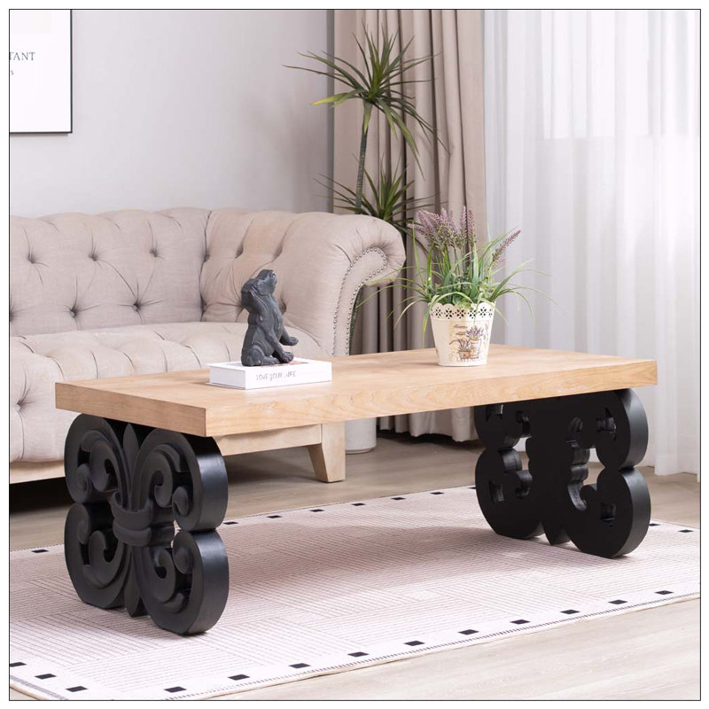 Table basse 47 po, Natural+black