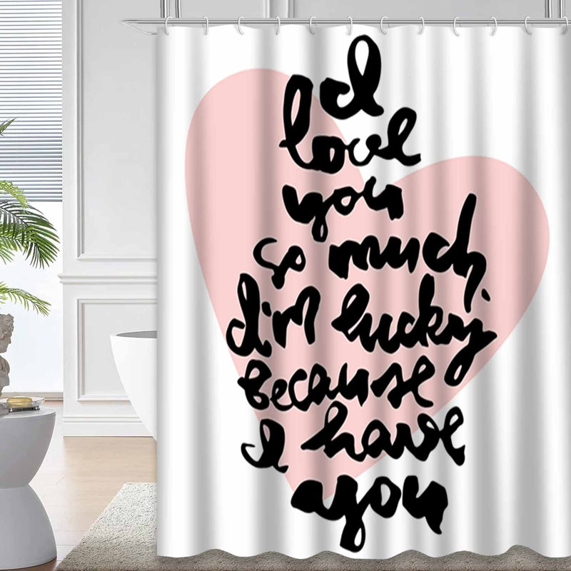Rideau de douche «I Love You», L 72 po x l 84 po