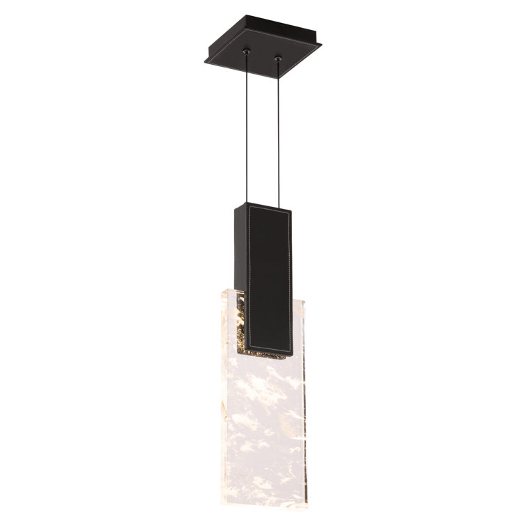 Tryst 1 - Light Single Rectangle Crystal LED Pendant With 3-CCT Color Temperature Selectable Switch (3000K-3500K-4000K)