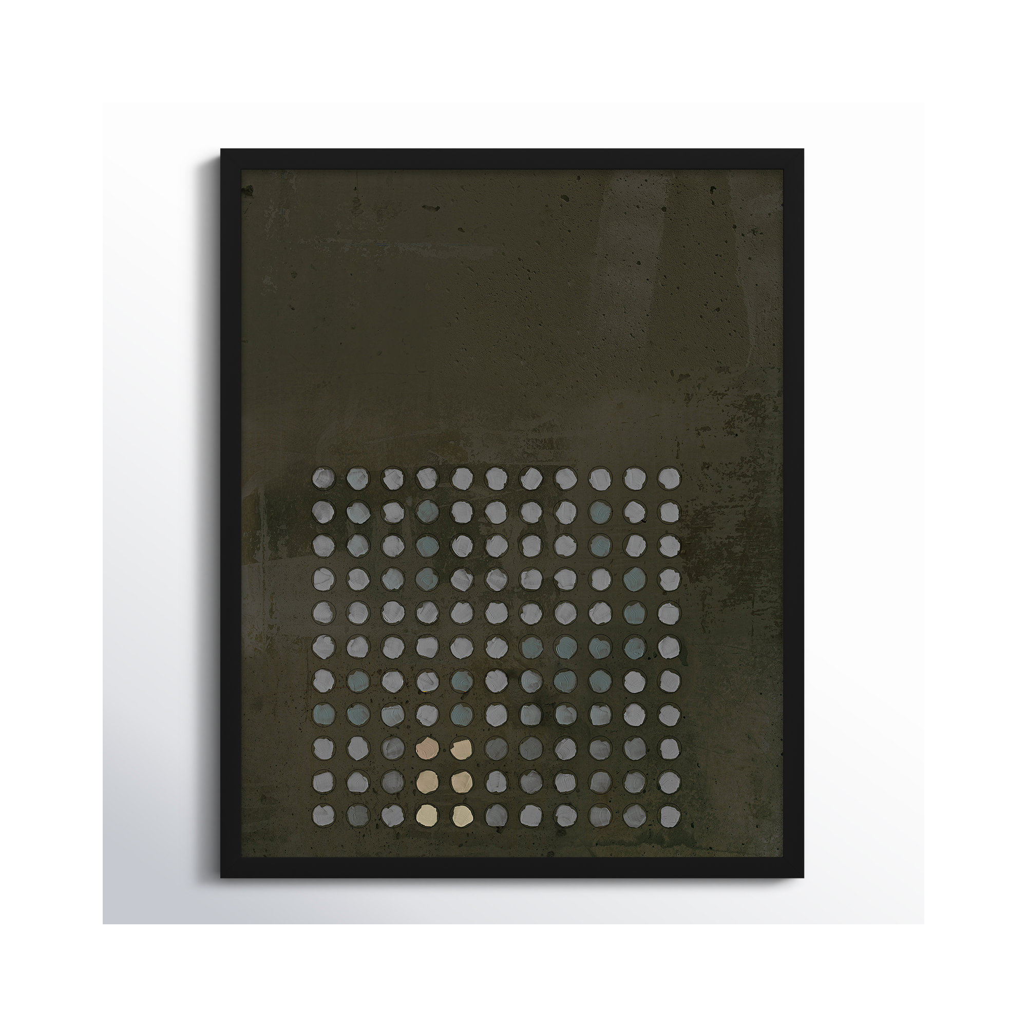 Circles In Squares 13 by Jacques Pilon, 30" H x 24" W x 1.25" D, Black