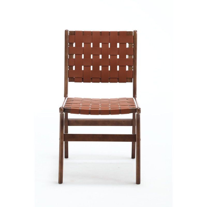 Fauteuil en cuir brun Saddle