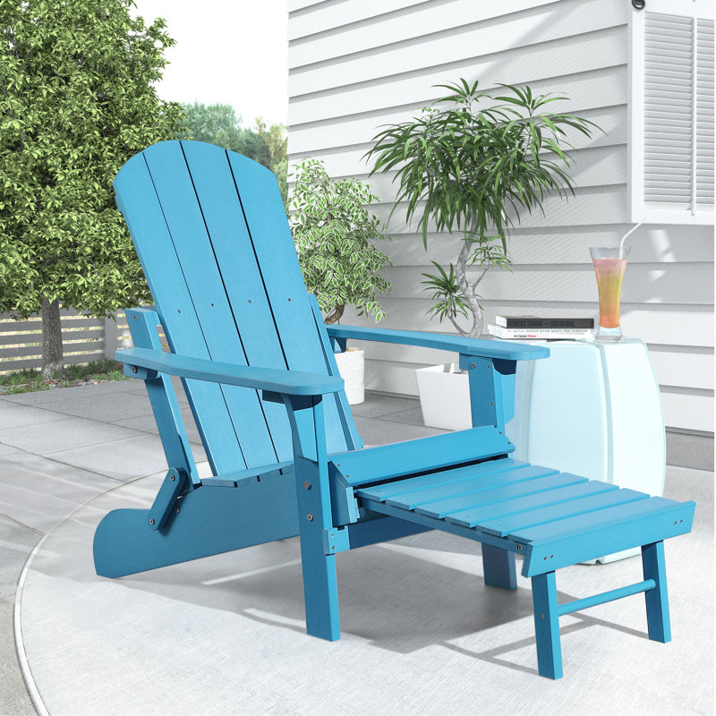 Chaise Adirondack pliante Hurley Morphew, Bleu turquoise