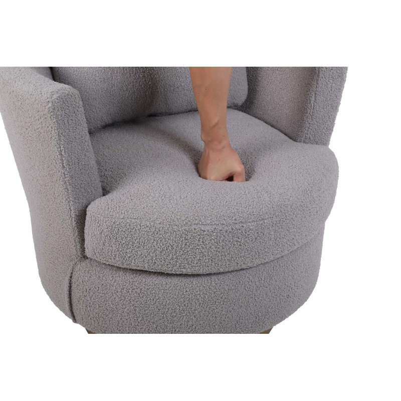 Fauteuil demi-tonneau Lindall, Fausse fourrure grise