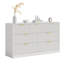 Commode blanche cannelée pour chambre à coucher avec 7 tiroirs, 55 "de large commode moderne avec poignée en métal-1545124744