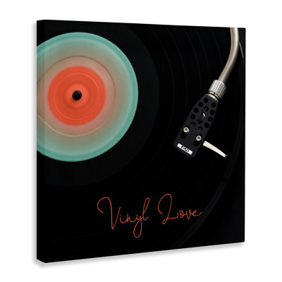 Spinning Record Vinyl Love Canvas, design by Tom Quartermaine