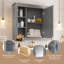 Armoire de rangement murale avec miroir et tablettes ouvertes-1809207744
