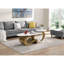 Table basse ovale et ronde dorée pour la maison - 2 pièces, salon, 2 pièces dorées, rondes, design