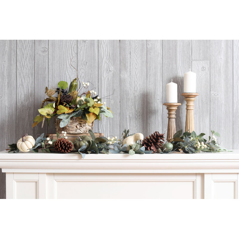 Chemin de table crème citrouille et gourde, L 4 pi